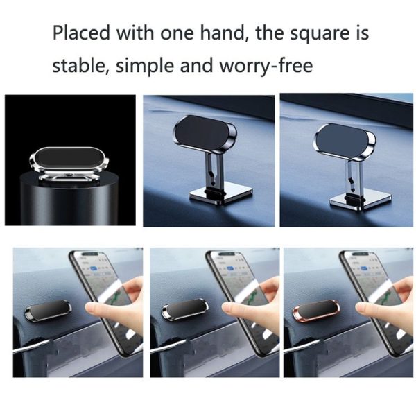 2 PCS Multifunctional Car Phone Holder Magnetic Suction Instrument Panel Navigation Suction Cup Holder, Colour: F6 Silver - Image 2