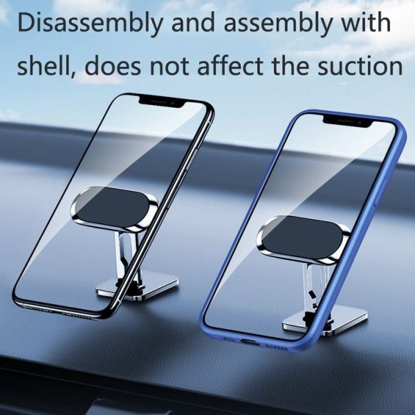 2 PCS Multifunctional Car Phone Holder Magnetic Suction Instrument Panel Navigation Suction Cup Holder, Colour: F6 Silver - Image 5