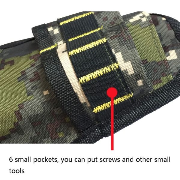 900D Oxford Cloth Kit Waist Bag Electrician Storage Bag, Specification: Black Red Line + Belt - Image 6