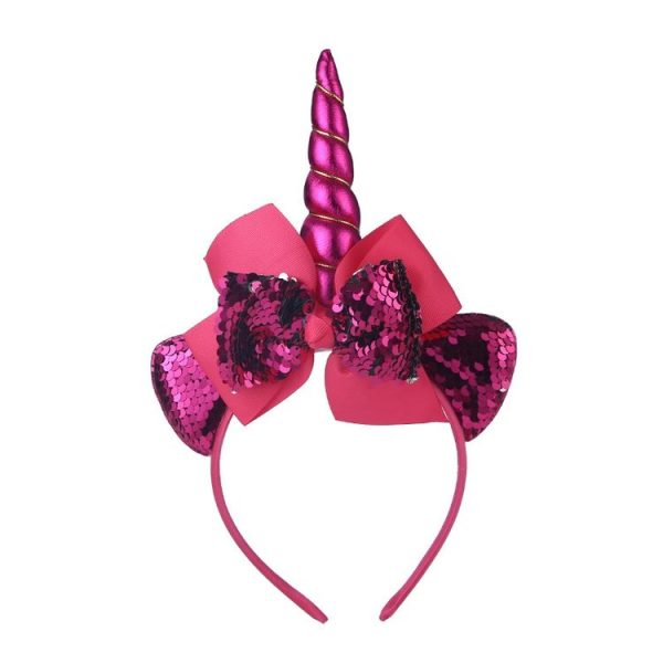 2 PCS F036 Cartoon Headband Children Birthday Festival Party Hair Accessories (Rose Red)