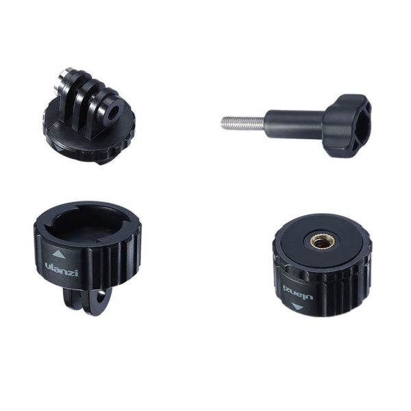 Ulanzi GP-4 4 In 1 Quick Release Magnetic Mount Adapter Kit for GoPro Hero11 Black / HERO10 Black / 9 Black / 8 Black / 7 / 6 / 5 / 5 Session / 4 Session / 4 / 3+ / 3 / 2 / 1, DJI Osmo Action and Other Action Cameras (Black)
