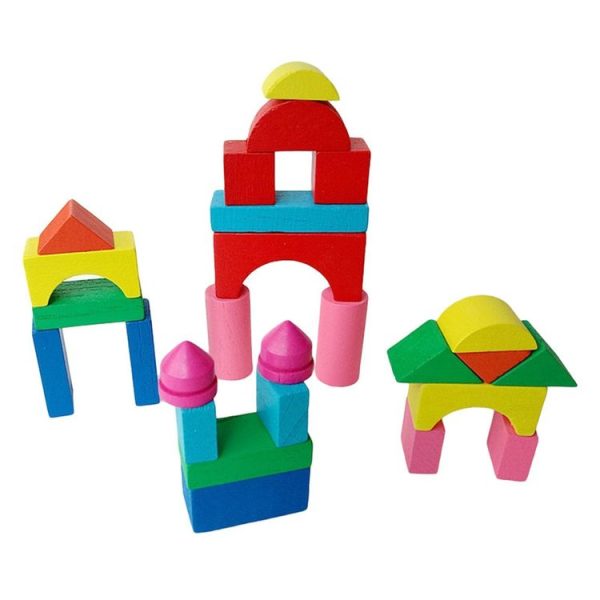 Wooden Mini Castle Building Blocks Geometric Cognition Children Early Education Toys - Image 2