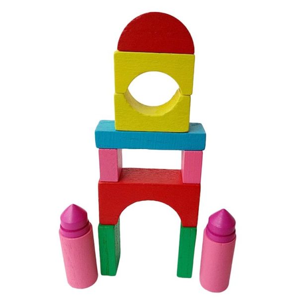 Wooden Mini Castle Building Blocks Geometric Cognition Children Early Education Toys - Image 3