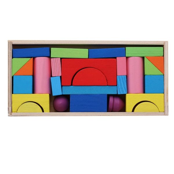 Wooden Mini Castle Building Blocks Geometric Cognition Children Early Education Toys - Image 5