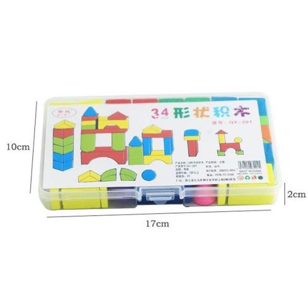 Wooden Mini Castle Building Blocks Geometric Cognition Children Early Education Toys - Image 6