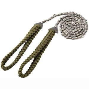 Outdoor Sports Hand Chainsaws Braided Umbrella Rope Camping Survival Pocket Saw (Military Green)