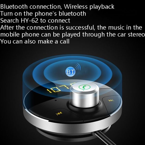HY62 Car MP3 Player Bluetooth Hands-Free Phone (Gray) - Image 3