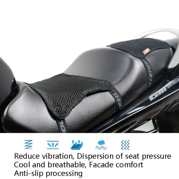 HOUZHI MTZT1010 Motorcycle Sun Insulation Cushion 3D Grid Breathable Sweating Cool Seat Cover, Style: Double Layer XL - Image 5