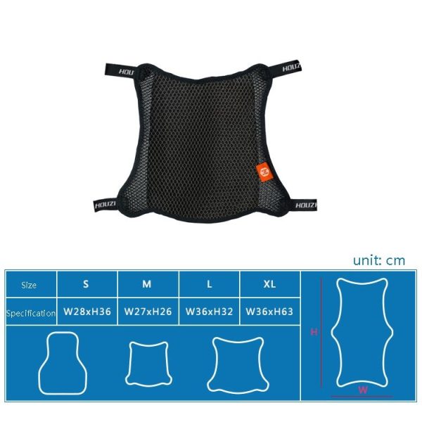 HOUZHI MTZT1010 Motorcycle Sun Insulation Cushion 3D Grid Breathable Sweating Cool Seat Cover, Style: Double Layer XL - Image 6