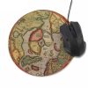 3 PCS Retro Map Round Mouse Pad Game Office Non-Slip Mat, Specification: Not Overlocked 220 x 220mm (Pattern 3)
