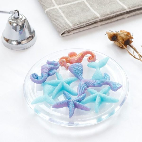 Ocean Series Big And Small Fishtail Starfish Seahorse DIY Baking Liquid Silicone Mold (Pink) - Image 5