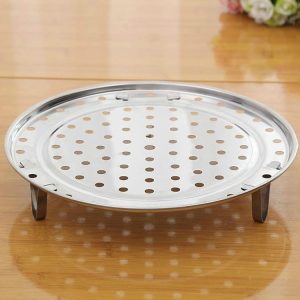 2 PCS Multifunctional Stainless Steel Three-leg Steamed Bun Steamed Rack, Size: 24cm