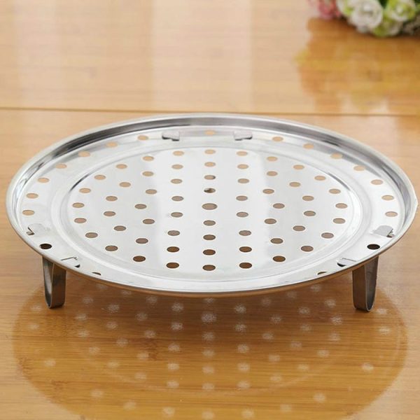 2 PCS Multifunctional Stainless Steel Three-leg Steamed Bun Steamed Rack, Size: 24cm - Image 2