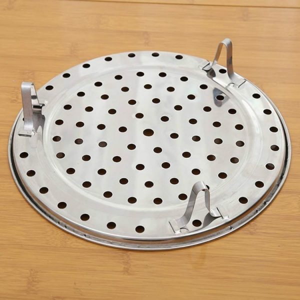 2 PCS Multifunctional Stainless Steel Three-leg Steamed Bun Steamed Rack, Size: 24cm - Image 3