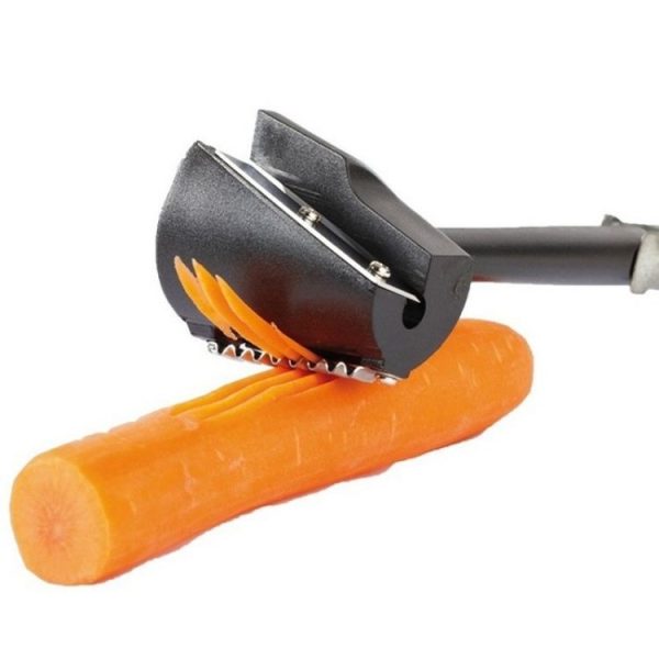Plastic Vegetable Cutter Spiral Slicer Peeler Fruits Device Kitchen Gadget (Black) - Image 4