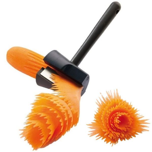 Plastic Vegetable Cutter Spiral Slicer Peeler Fruits Device Kitchen Gadget (Black) - Image 5