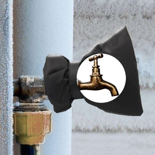 2 PCS Outdoor Terrace Winter Faucet Protective Cover Anti-icing Antifreeze Warm Cover (Black) - Image 2