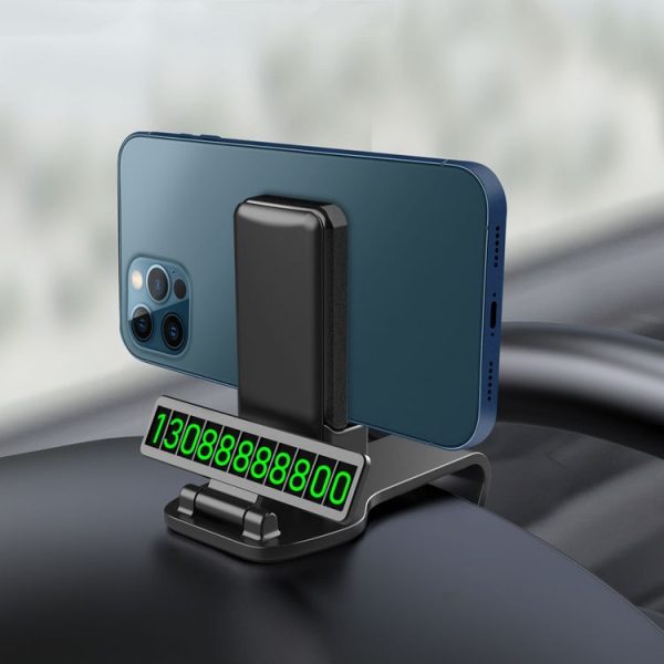 HMT070 Vehicle Instrument Table Mobile Phone Bracket With Parking Card Sun Visor Navigation Bracket, Style: Magnetic - Image 2
