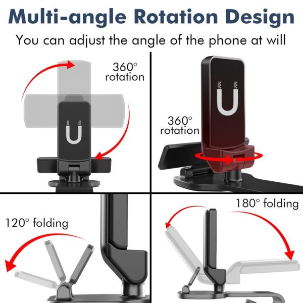 HMT070 Vehicle Instrument Table Mobile Phone Bracket With Parking Card Sun Visor Navigation Bracket, Style: Magnetic - Image 6