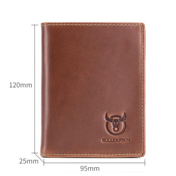 BULL CAPTAIN 027 Men Short Anti-Theft Wallet Leather Multi-Card Thicken Wallet, Colour: Black - Image 3