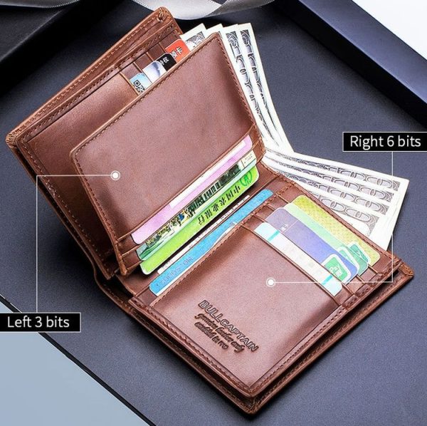 BULL CAPTAIN 027 Men Short Anti-Theft Wallet Leather Multi-Card Thicken Wallet, Colour: Black - Image 4
