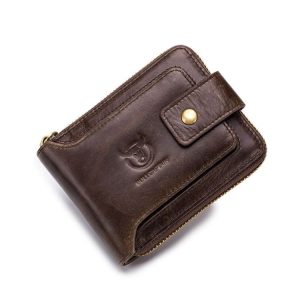 BUFF CAPTAIN 231 First Layer Cowhide Zipper Wallet Horizontal Leather Multiple-Card Thicken Album Wallet (Brown)