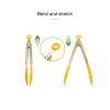 Kitchen Silicone Cooking Salad Stainless Steel Handle Food Clip (Blue) - Image 4