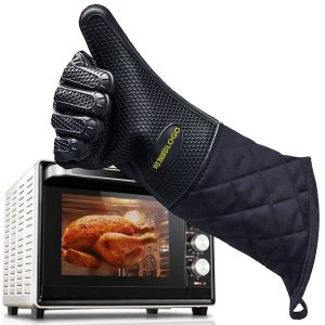 Extended Silicone Non-slip Gloves Resistant To High Temperatures Insulated Microwave Ovens Anti-scalding Gloves Random Color Delivery