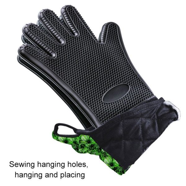 Extended Silicone Non-slip Gloves Resistant To High Temperatures Insulated Microwave Ovens Anti-scalding Gloves Random Color Delivery - Image 4
