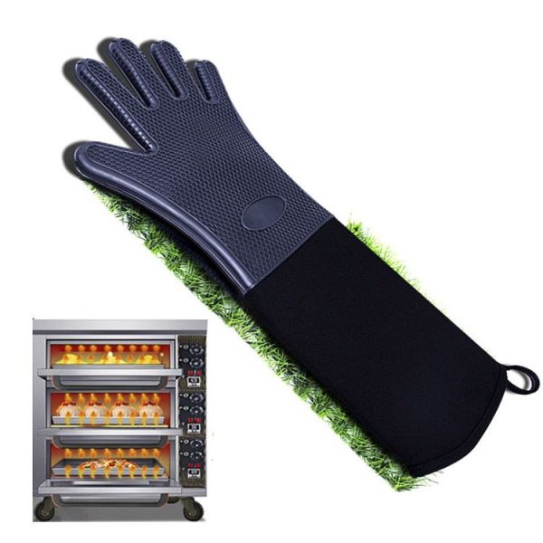 Extended Silicone Non-slip Gloves Resistant To High Temperatures Insulated Microwave Ovens Anti-scalding Gloves Random Color Delivery - Image 7