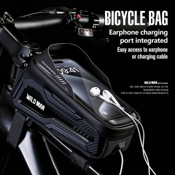 WILD MAN M20 Outdoor Cycling Bicycle Phone Touch Screen Waterproof Front Beam Bag (Black) - Image 5