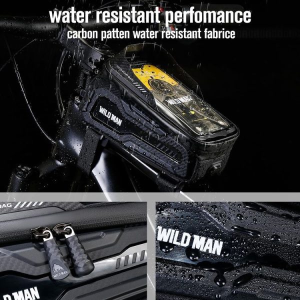 WILD MAN M20 Outdoor Cycling Bicycle Phone Touch Screen Waterproof Front Beam Bag (Black) - Image 6