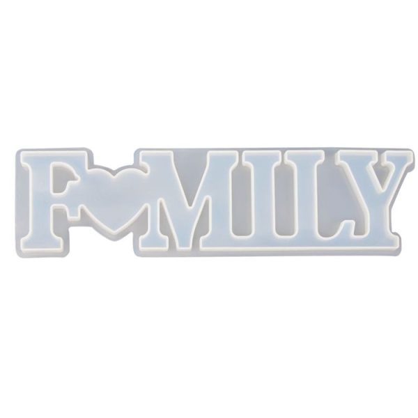 2 PCS DIY Crystal Epoxy Silicone Letter Mold (Anti-letter MD3302_Family Mold)