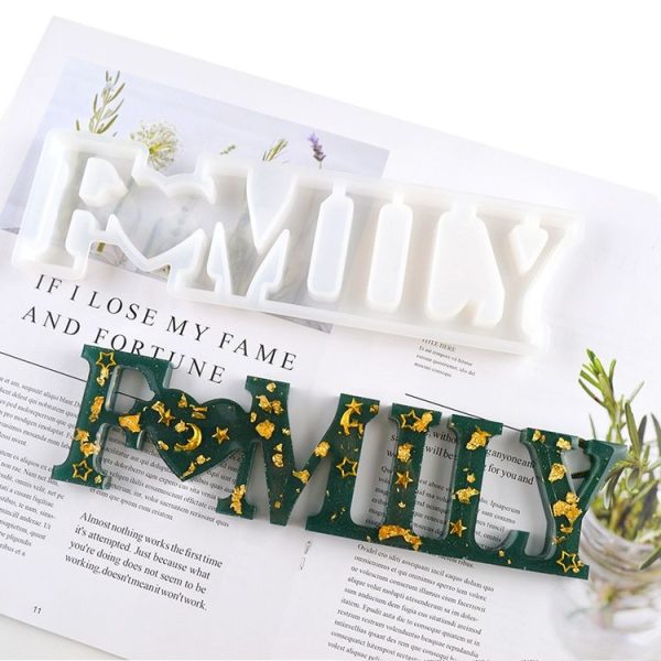 2 PCS DIY Crystal Epoxy Silicone Letter Mold (Anti-letter MD3302_Family Mold) - Image 2