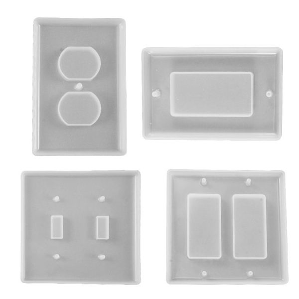 Crystal Epoxy Mirror Porous Socket Button Data Line Switch Panel Silicone Mold, Specification: Style Two - Image 5