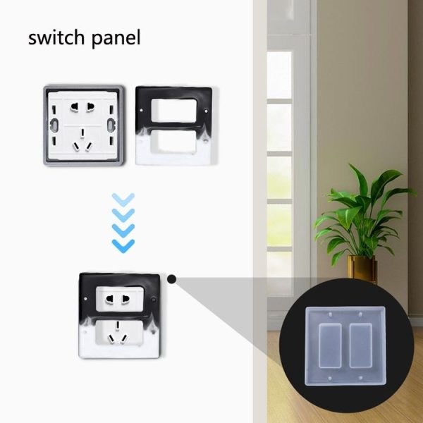 Crystal Epoxy Mirror Porous Socket Button Data Line Switch Panel Silicone Mold, Specification: Style Two - Image 7