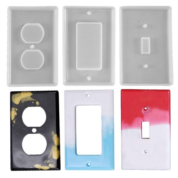 Crystal Epoxy Mirror Porous Socket Button Data Line Switch Panel Silicone Mold, Specification: Style Three - Image 6