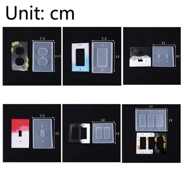 Crystal Epoxy Mirror Porous Socket Button Data Line Switch Panel Silicone Mold, Specification: Style Four - Image 4