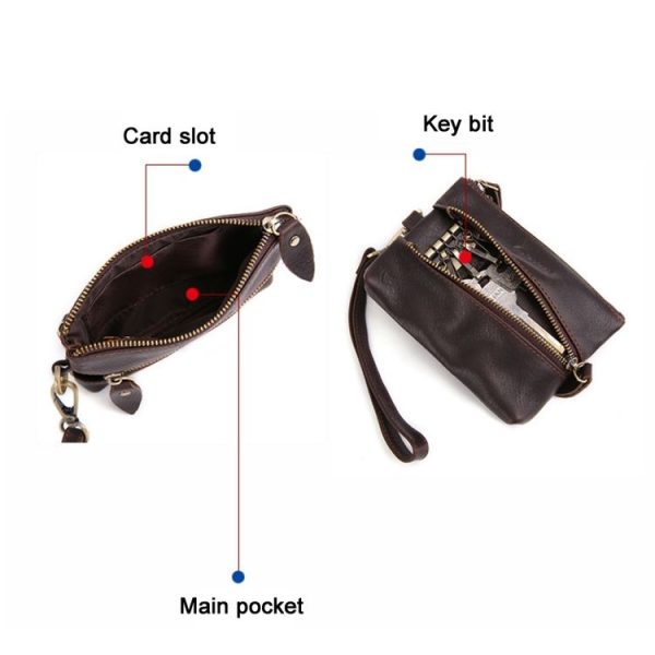 Waist-Hanging Hand-Held Leisure Key Case Multi-Function Coin Purse (Chocolate) - Image 4