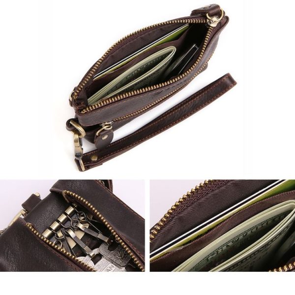 Waist-Hanging Hand-Held Leisure Key Case Multi-Function Coin Purse (Chocolate) - Image 5