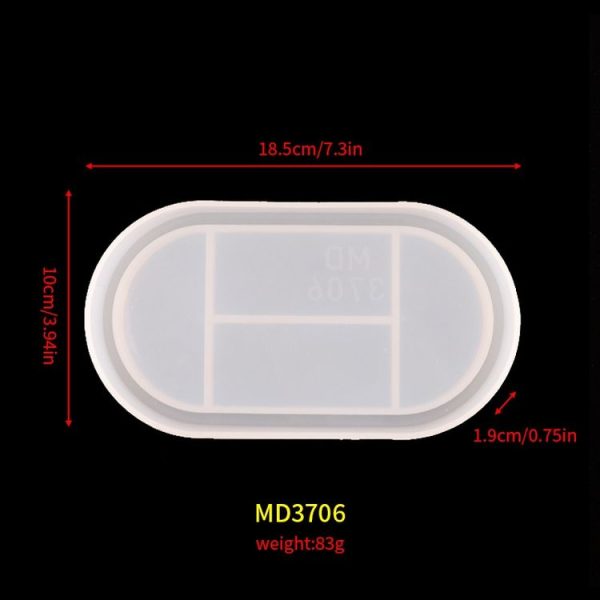 Oval Dish Silicone Mold DIY Crystal Glue Storage Box Mold (MD3706) - Image 3