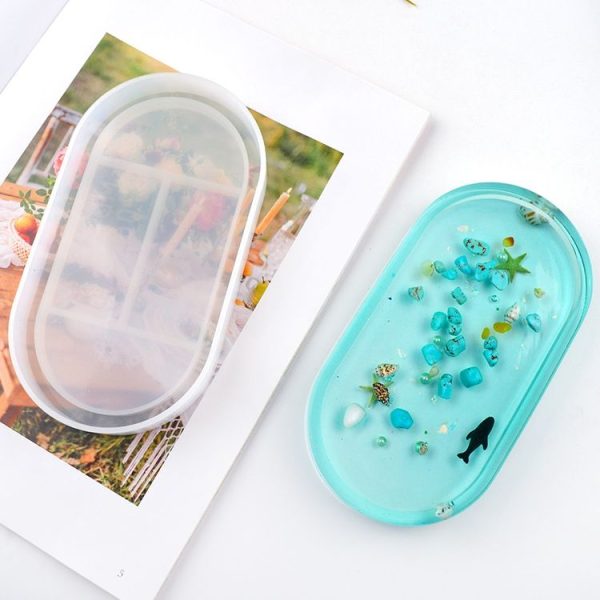 Oval Dish Silicone Mold DIY Crystal Glue Storage Box Mold (MD3706) - Image 5