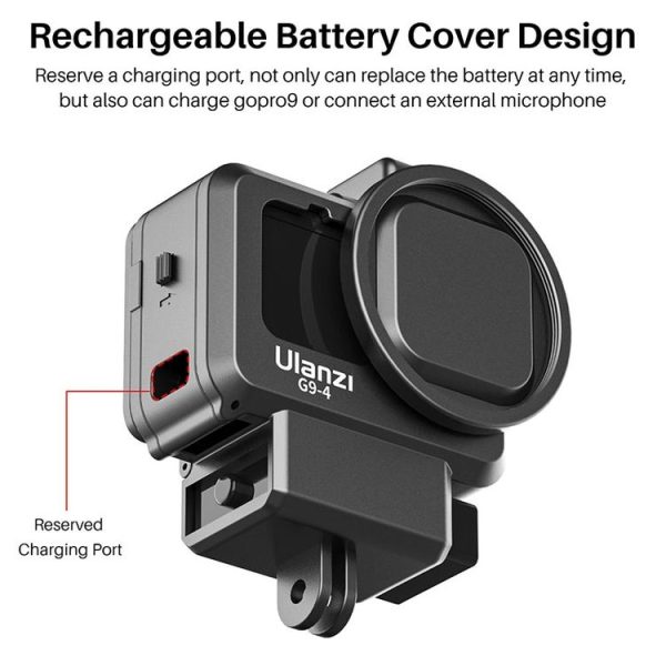 Ulanzi G9-4 Plastic Frame Camera Cage Case With Cold Shoe Base For GoPro HERO10 Black / HERO9 Black (Black) - Image 5