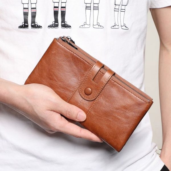 Retro Ladies RFID Wallet Leather Long Mobile Phone Bag (Black) - Image 7