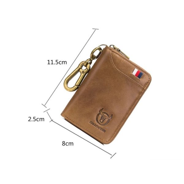 BULL CAPTAIN 474 Multifunctional Leather Coin Purse Hanging Waist Anti-Brush Key Bag, Colour: Brown - Image 3