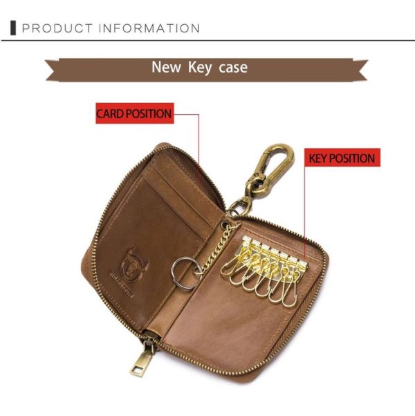 BULL CAPTAIN 474 Multifunctional Leather Coin Purse Hanging Waist Anti-Brush Key Bag, Colour: Brown - Image 5
