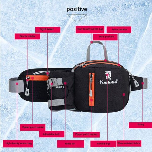 Tanluhu FK389 Outdoor Sports Waist Bag Multi-Purpose Running Water Bottle Bag Riding Carrying Case, Size: 2L (Orange) - Image 3