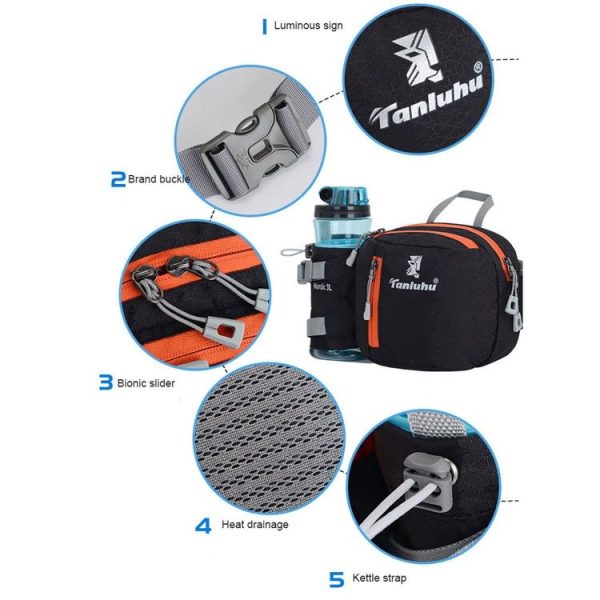 Tanluhu FK389 Outdoor Sports Waist Bag Multi-Purpose Running Water Bottle Bag Riding Carrying Case, Size: 2L (Orange) - Image 5