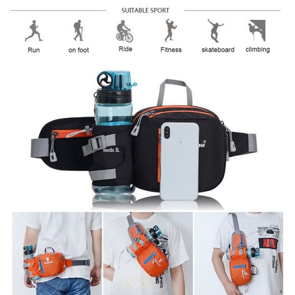 Tanluhu FK389 Outdoor Sports Waist Bag Multi-Purpose Running Water Bottle Bag Riding Carrying Case, Size: 2L (Orange) - Image 7