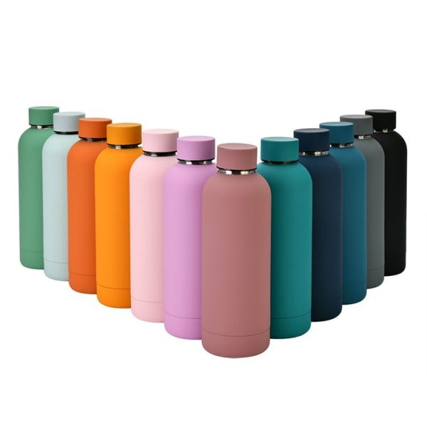 Stainless Steel Outdoor Matte Water Bottle Portable Sports Water Cup Rubber Paint Insulation Cup (Gray Green) - Image 3